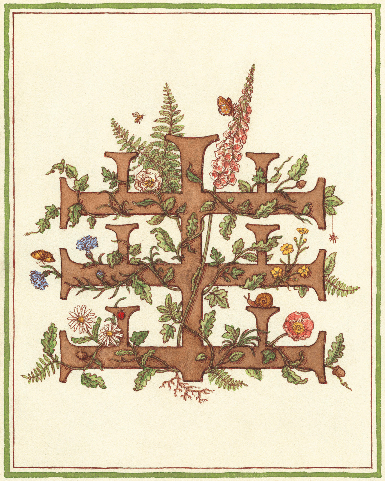 The Ffern Folk Foundation emblem, illuminated by Lukas the Illustrator